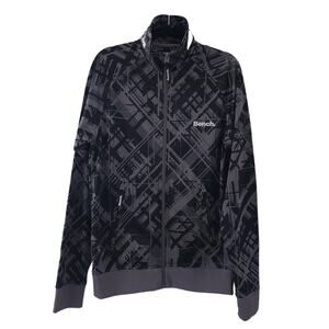 Bench Small Black Gray Zip Up Jacket Hooded Athleisure Performance Layering Gym